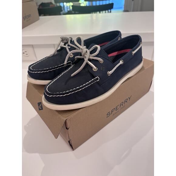 Sperry Shoes Women Blue Leather 2 Eye Boat Loafers STS81162 Sz 8.5 M Excellent - Picture 7 of 10